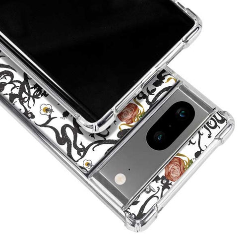 Disney Snow White Roses and Character Silhouette Google Pixel 8a Clear Case